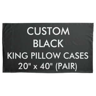 Custom Personalized 2 Black King Size Pillow Cases