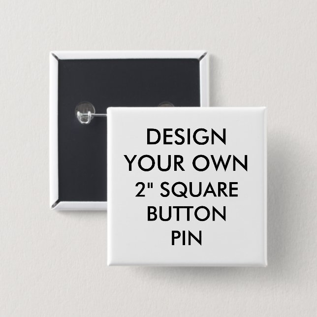 Custom Personalized 2" Square Button Pin Badge (Front & Back)