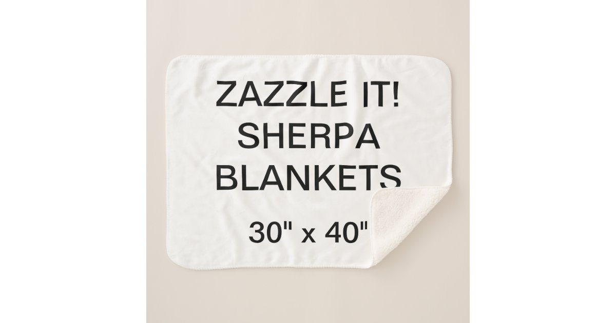 Custom Personalized 30 X 40 Sherpa Blanket Blank Zazzle Com