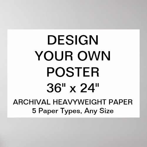 Custom Personalized 36x24 Archival Paper Poster