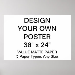 Custom Personalized 36" x 24" Value Matte Poster