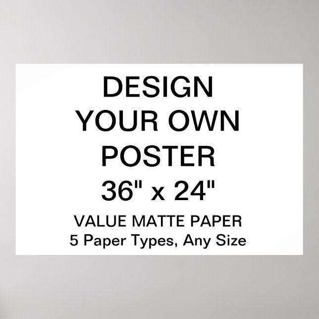 Custom Personalized 36" x 24" Value Matte Poster (Front)