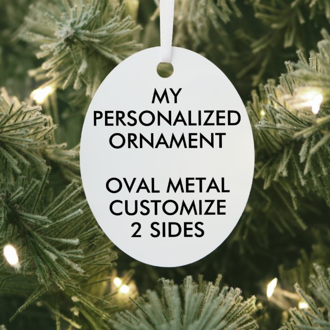Custom Personalized 3" OVAL METAL ORNAMENT (Insitu)