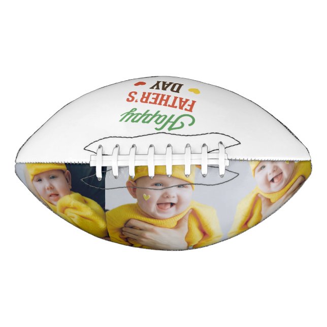 Custom Personalized 3 Photo Fathers Day Football (Front)