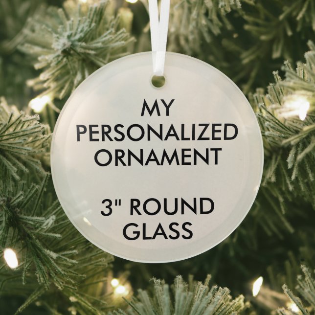 Custom Personalized 3" ROUND GLASS ORNAMENT (Insitu)