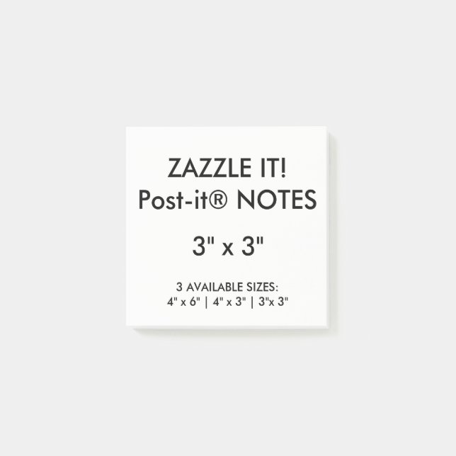Custom Personalized 3" Square Post-it® Notes Blank (Front)