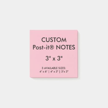 Custom Personalized 3" Square Post-it® Notes Blank by CustomBlankTemplates at Zazzle