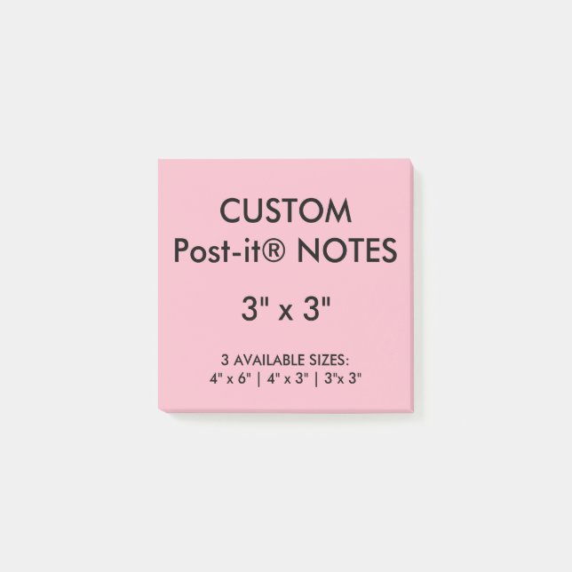 Custom Personalized 3" Square Post-it® Notes Blank (Front)
