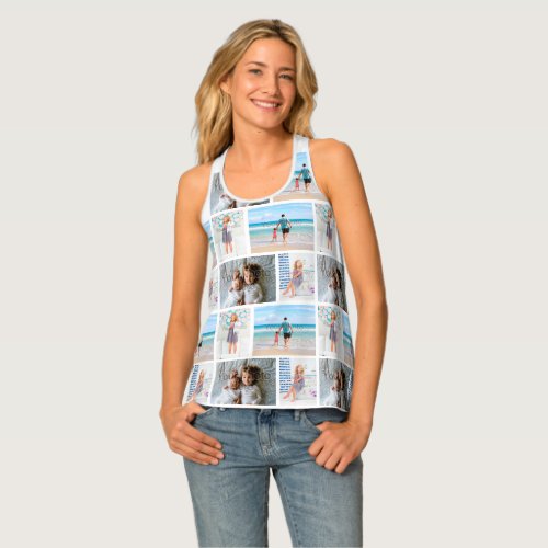 Custom Personalized 4 Photo Collage Print All Over Tank Top