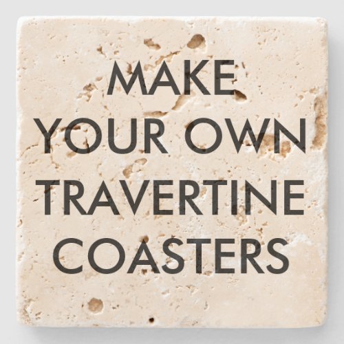 Custom Personalized 4 Travertine Stone Coaster