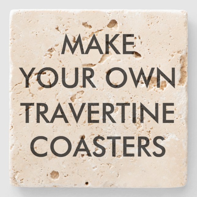 Custom Personalized 4" Travertine Stone Coaster (Front)