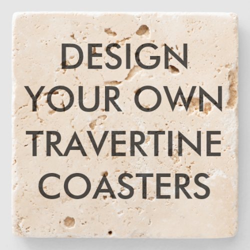 Custom Personalized 4 Travertine Stone Coaster