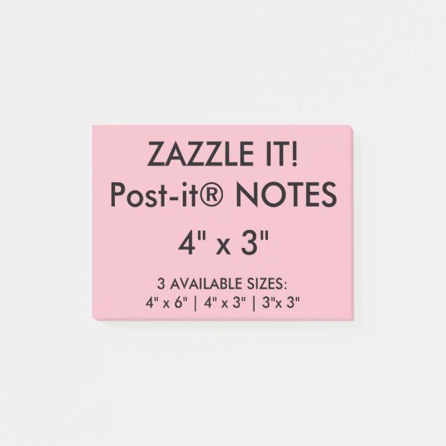 Custom Personalized 4" x 3" Post-it® Notes Blank (Front)