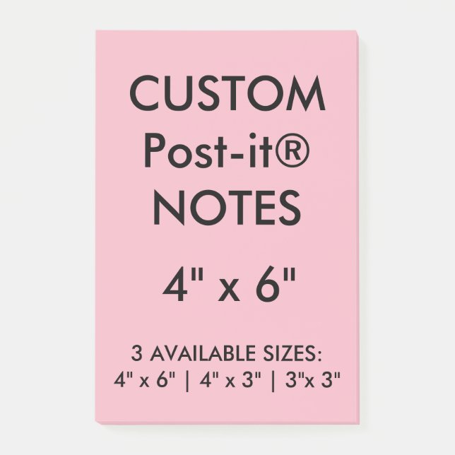 Custom Personalized 4" x 6" Post-it® Notes Blank (Front)