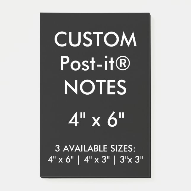 Custom Personalized 4" x 6" Post-it® Notes Blank (Front)