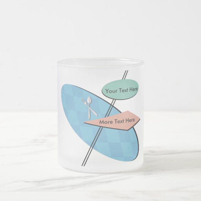 Custom Personalized 50s Diner Mugs (Center)