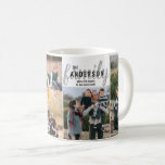 Custom Personalized 5 Photo Collage Family Quote Coffee Mug<br><div class="desc">The design features 5 of your favorite family photos and the text quote 'Family- where life begins & love never ends' in modern font typography.
Photography © Storytree Studios,  Stanford,  CA</div>