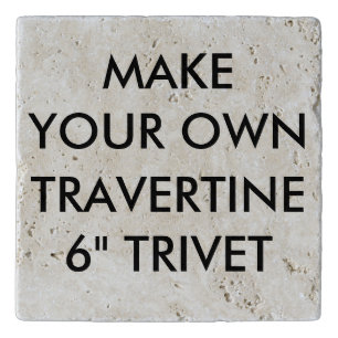 Custom Personalized 6" Travertine Stone Trivet