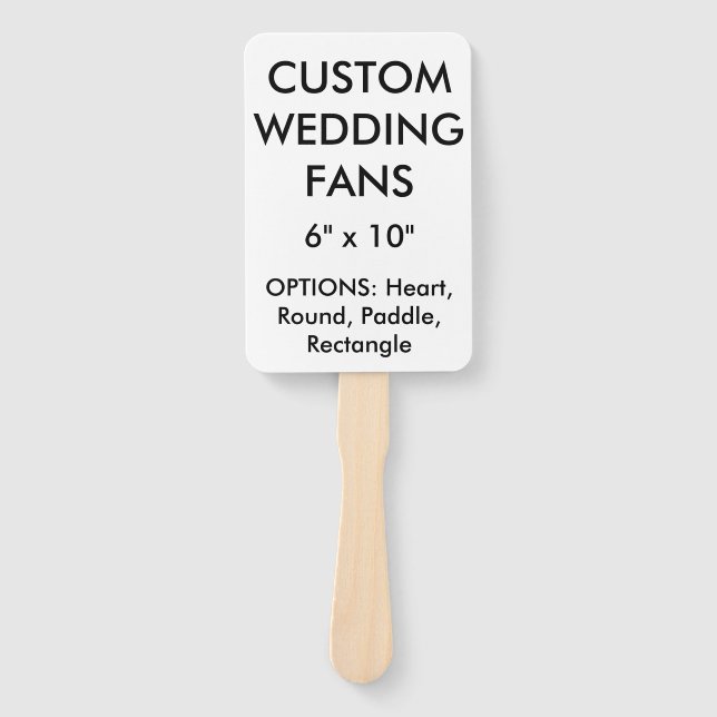 Custom Personalized 6" x 10" WEDDING FANS Template (Front)