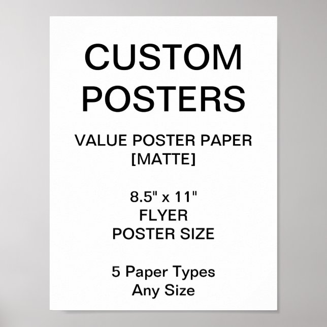 Custom Personalized 8.5"x11" Value Matte Poster (Front)