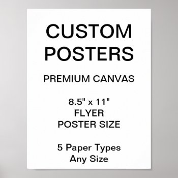 Custom Personalized 8.5" X 11" Canvas Poster Blank by CustomBlankTemplates at Zazzle