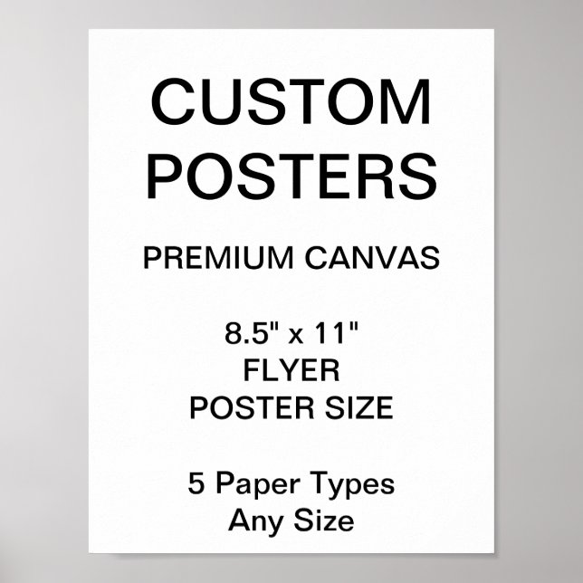 Custom Personalized 8.5" x 11" Canvas Poster Blank (Front)
