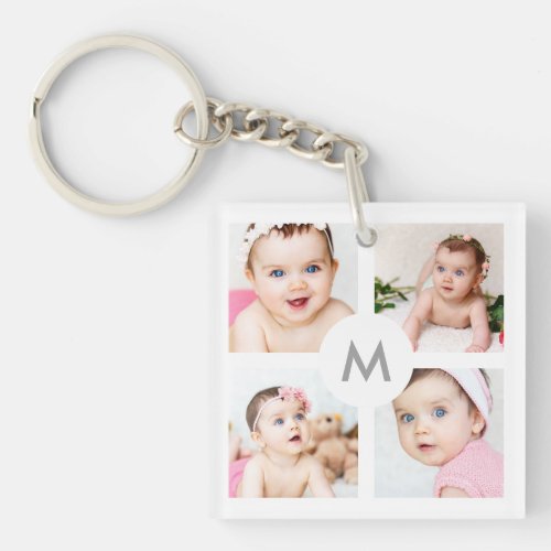 Custom Personalized 8 Photo Collage Monogram White Keychain - Create your own personalized keychain with your custom images and monogram. Add your favorite family photos, instagram images, designs or artworks to create something really unique. To edit this design template, click 'Change' button and upload your own images as shown above.
Treat yourself or make the perfect gift for family, friends, parents and grandparents!