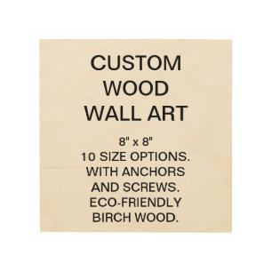 Custom Personalized 8" x 8" Wood Wall Art Blank
