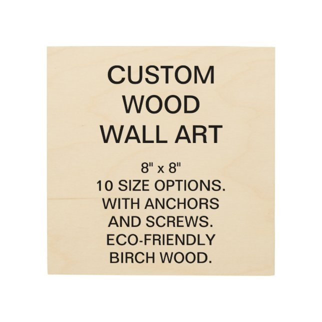 Custom Personalized 8" x 8" Wood Wall Art Blank (Front)