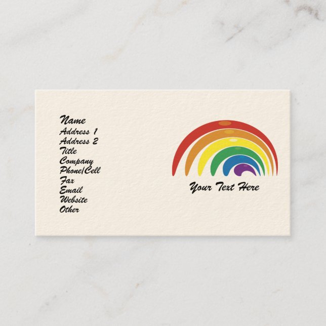 Custom Personalized Abstract Rainbow Biz Cards (Front)