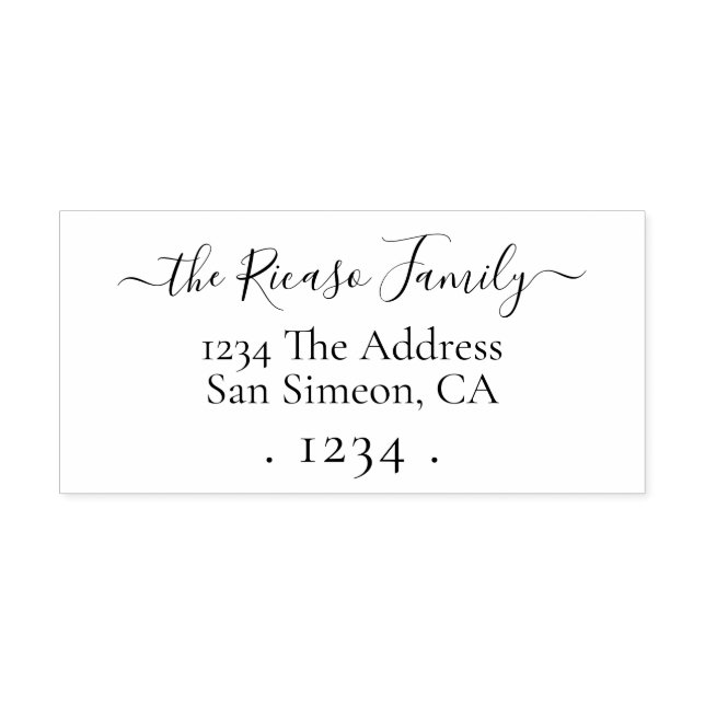 Custom Personalized Address Elegant Scroll Text Rubber Stamp (Imprint)