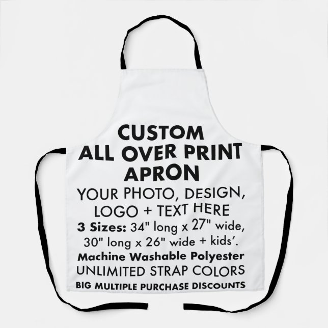 Custom Personalized All Over Print Apron 30" Long (Front)