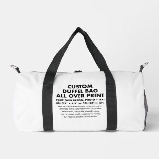 Custom personalized All Over Print Duffel Bag 30L
