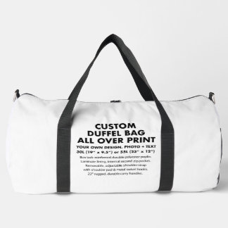 Custom personalized All Over Print Duffel Bag 55L
