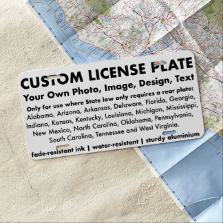 Custom Personalized Aluminum License Plate 12"x6"