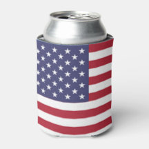 Custom Personalized American Flag Can Cooler