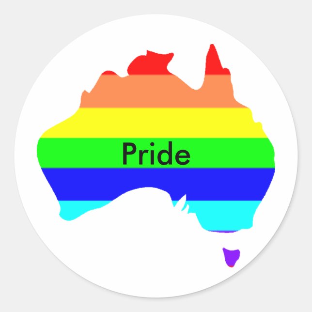 Custom Personalized Aussie Gay Pride Stickers (Front)