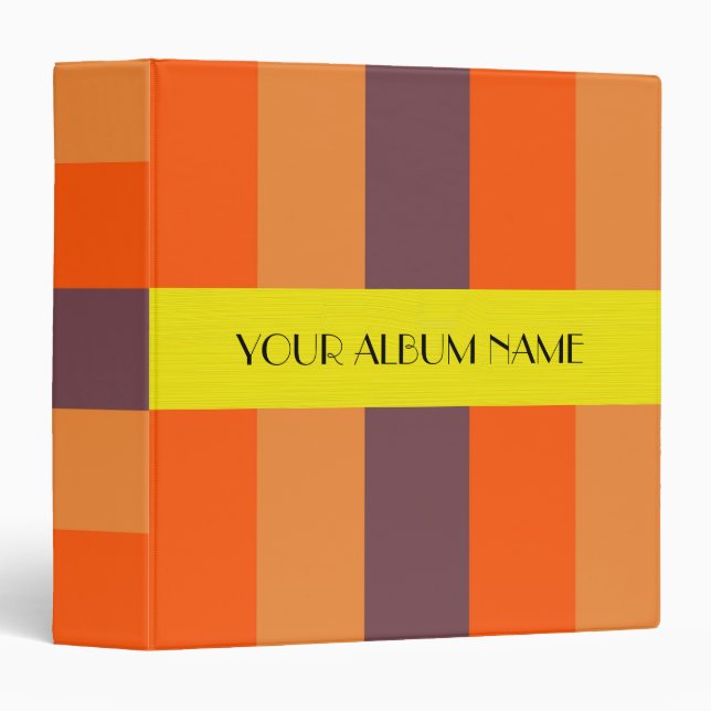 Custom Personalized Autumn Stripes Binder (Front/Spine)
