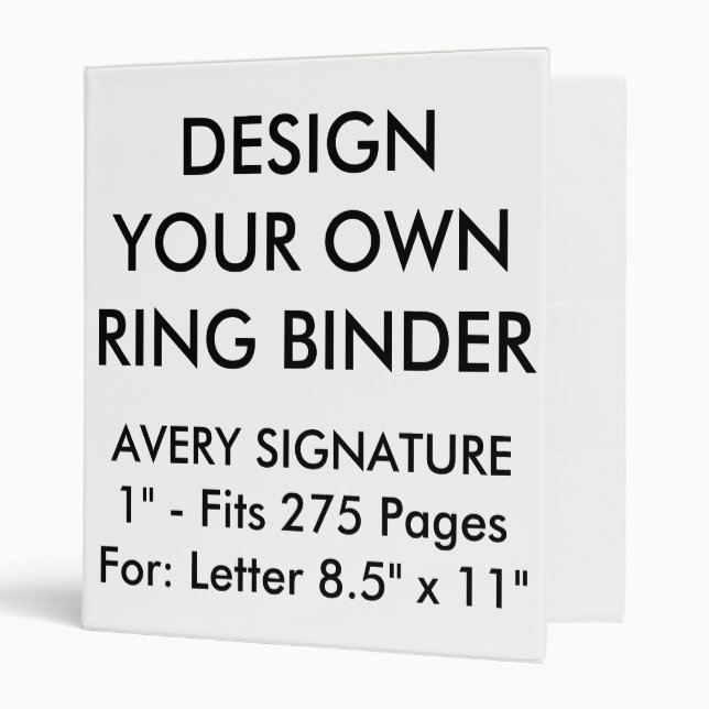 Custom Personalized Avery 1" Ring Binder - Letter (Front/Inside)
