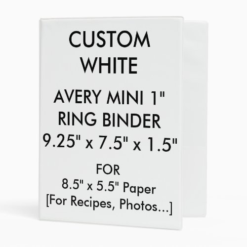 Custom Personalized Avery Mini 1 Ring Binder