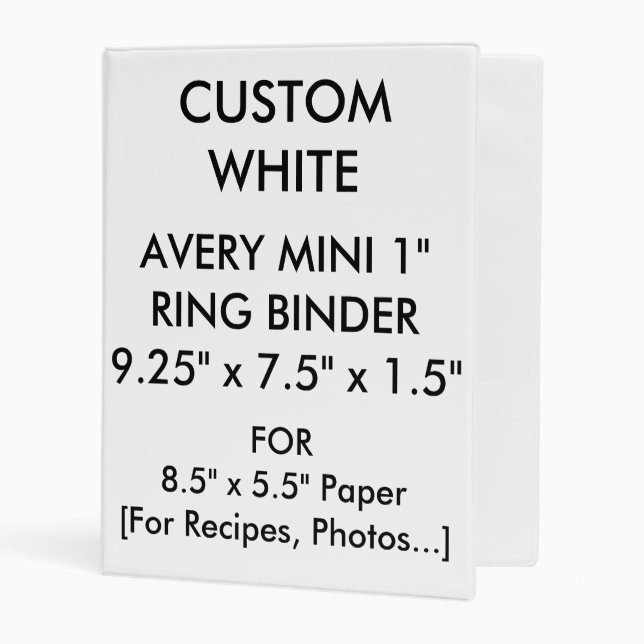 Custom Personalized Avery Mini 1" Ring Binder (Front/Inside)