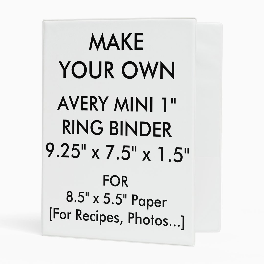 Custom Personalized Avery Mini 1" Ring Binder | Zazzle