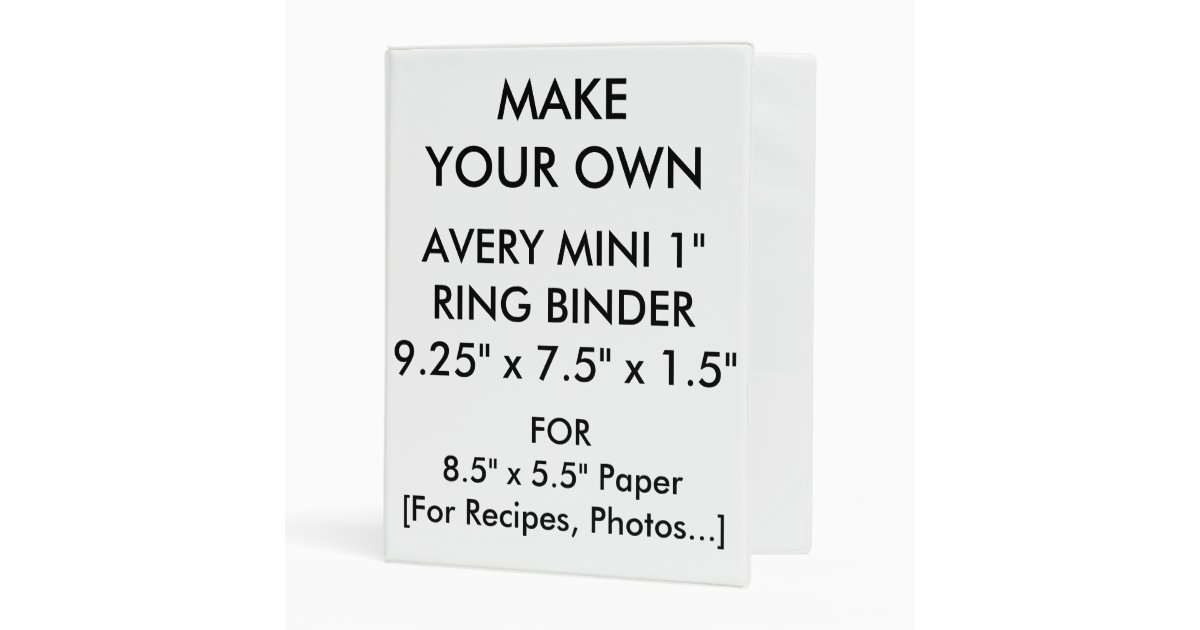 Custom Personalized Avery Mini 1" Ring Binder | Zazzle