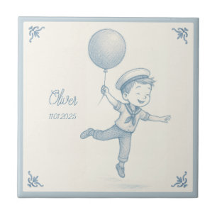 Custom personalized baby boy name  ceramic tile