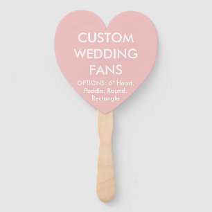 Custom Personalized BABY PINK HEART WEDDING FANS