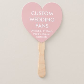 Custom Personalized Baby Pink Heart Wedding Fans by CustomBlankTemplates at Zazzle