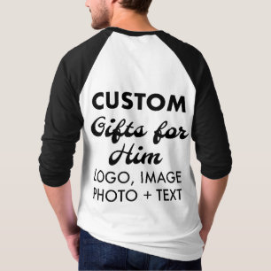 Custom personalized Back Men's Baseball Jersey T-Shirt