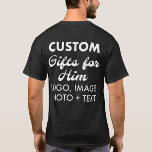 Custom personalized Back Print Men's Black T-Shirt