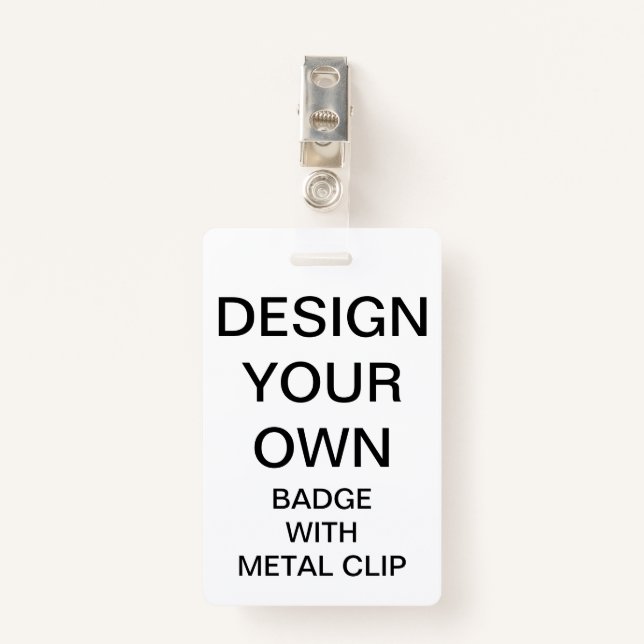 Custom Personalized BADGE WITH METAL CLIP (Front with Clip)