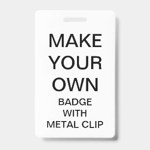 Custom Personalized BADGE WITH METAL CLIP